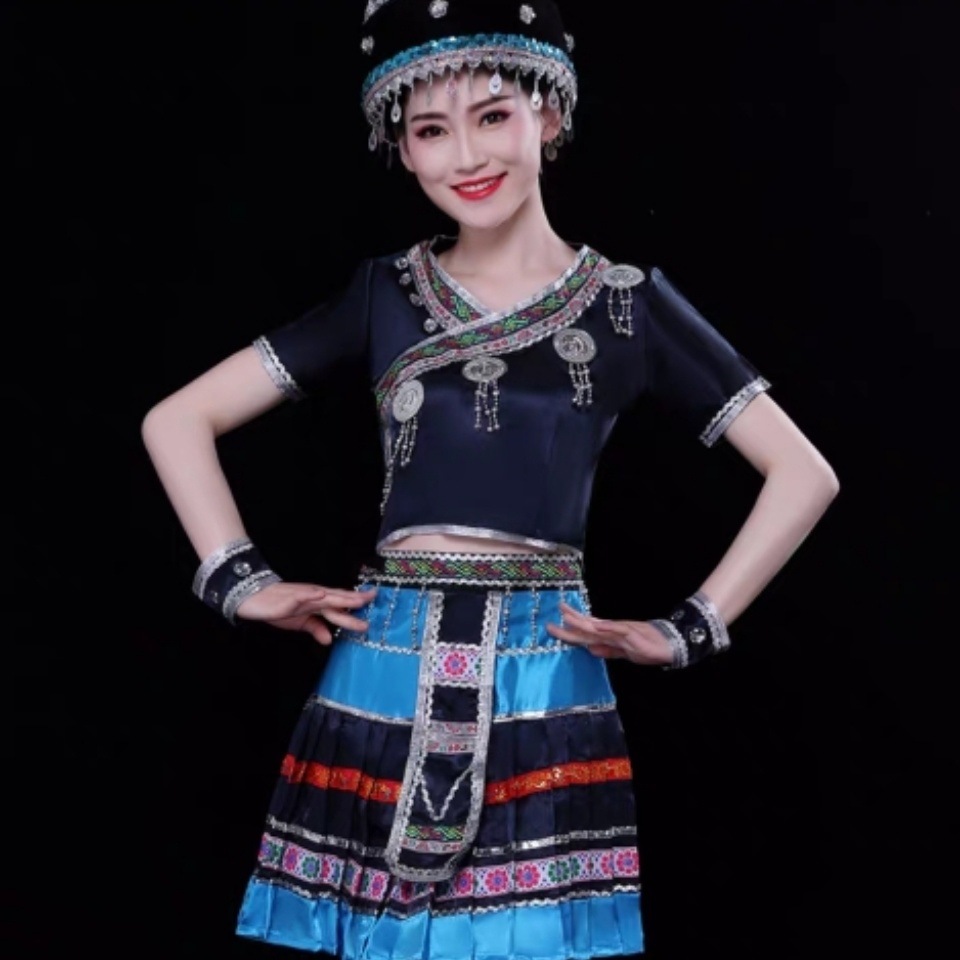 苗族服装女新款云南文山土家族舞蹈衣服演出服民族舞双十一主会场
