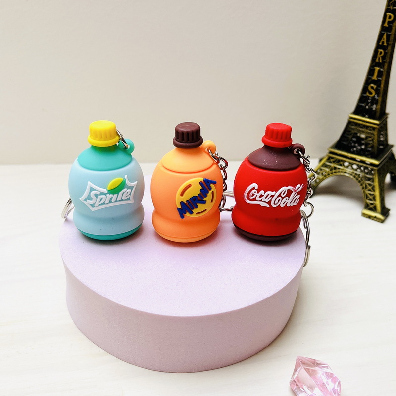 5101# Creative Drink Coca-Cola Pepsi Sprite MIRINDA Strawberry Rio Beverage Keychain Wholesale