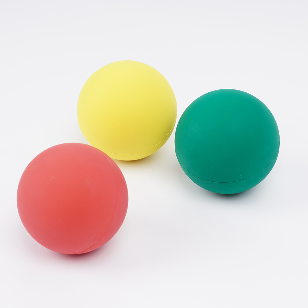 橡胶实心球 筋膜弹力球瑜伽球按摩球曲棍球6.3cm激光丝印 橡胶球