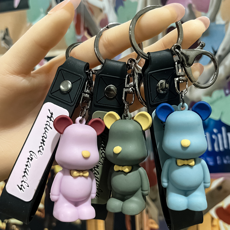 Creative Trend Nordic Bow Tie Bear Violent Bear Keychain Doll Automobile Hanging Ornament Couple Promotional Gift Key Chain