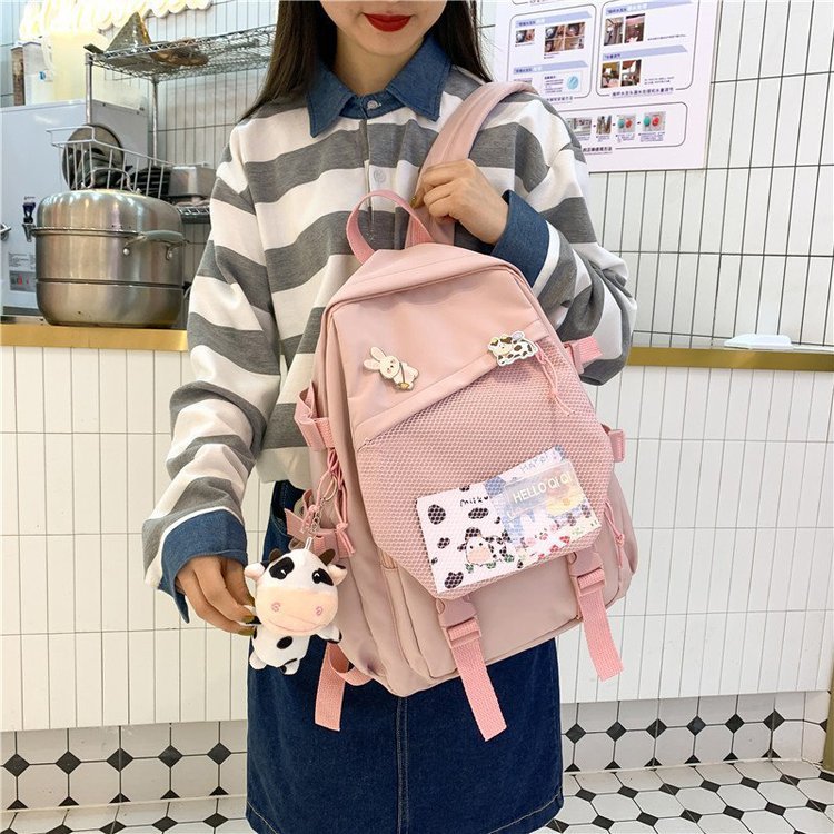 2021 Spring and Summer New Japanese Ins Style Mori Artistic Simple All-Match Student Bag Korean Style Vintage Style Backpack