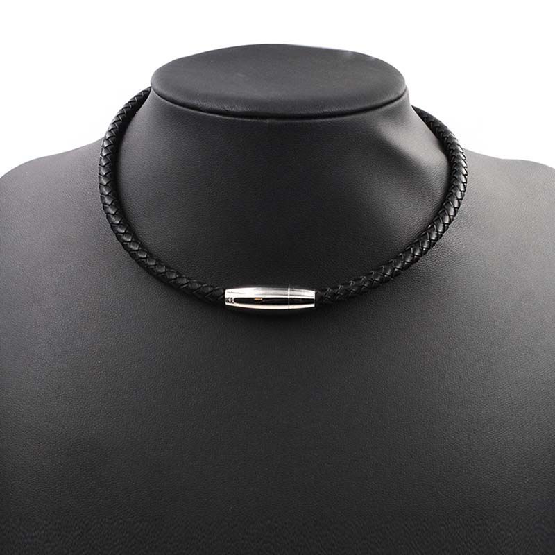 锁骨链绳子酷黑色编织皮绳项链短款锁骨项链男女学生配饰欧美
