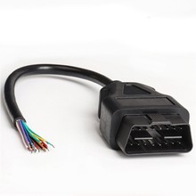 16Pin针 公头连接线开口线 Open male OBD 2 Cable 30厘米