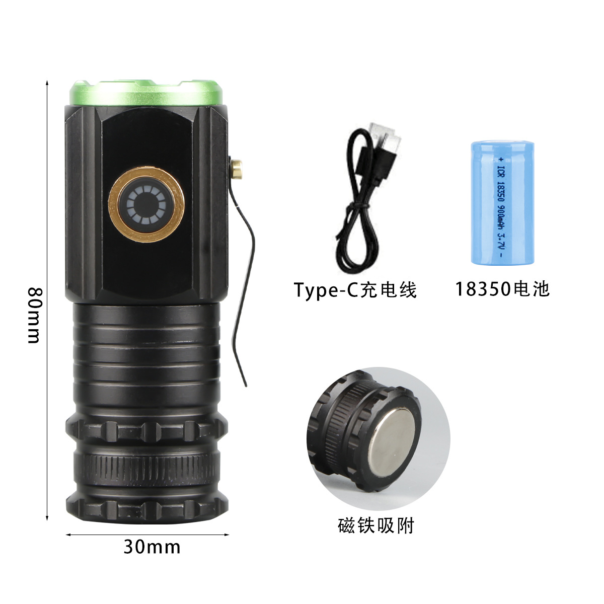 Outdoor Strong Light Three-Eye Flashlight Super Bright Mini-Portable Small Flashlight Outdoor Waterproof Multifunctional Cap Lamp