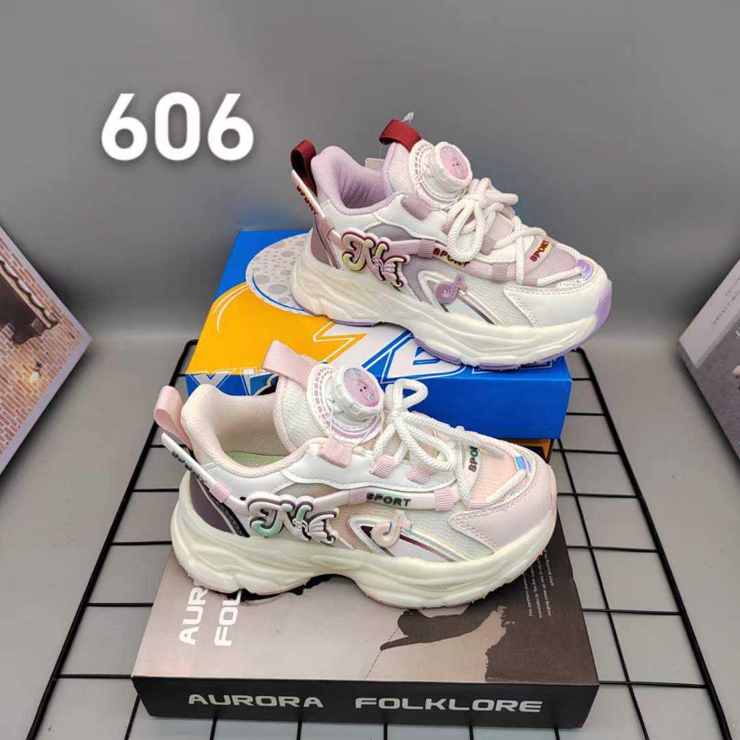 温州七波辉童鞋女童运动鞋2024新款春季儿童老爹鞋女孩休闲鞋606