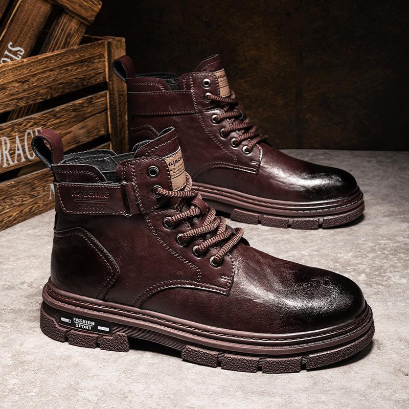机车马丁靴男鞋运动鞋子男款潮流秋冬新款高帮英伦风马丁靴男士