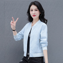 2022新款韩版女装短款蕾丝开衫休闲修身显瘦长袖百搭小夹克外套潮