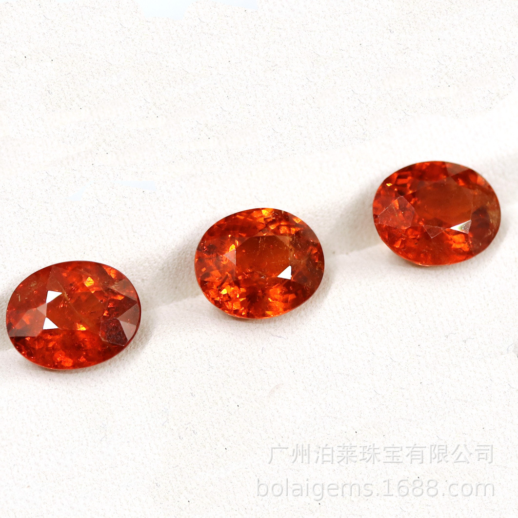 天然石榴石芬达石戒面椭圆形4-6ct裸石彩色宝石珠宝首饰镶嵌-阿里巴巴