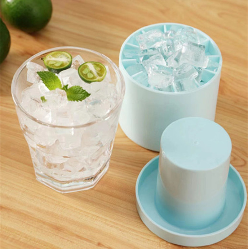 Cylinder Ice Tray Household Silicone Ice Cube Mold Mini Ice Bucket Easy to Remove Film Ice-Making Cup Ice Box