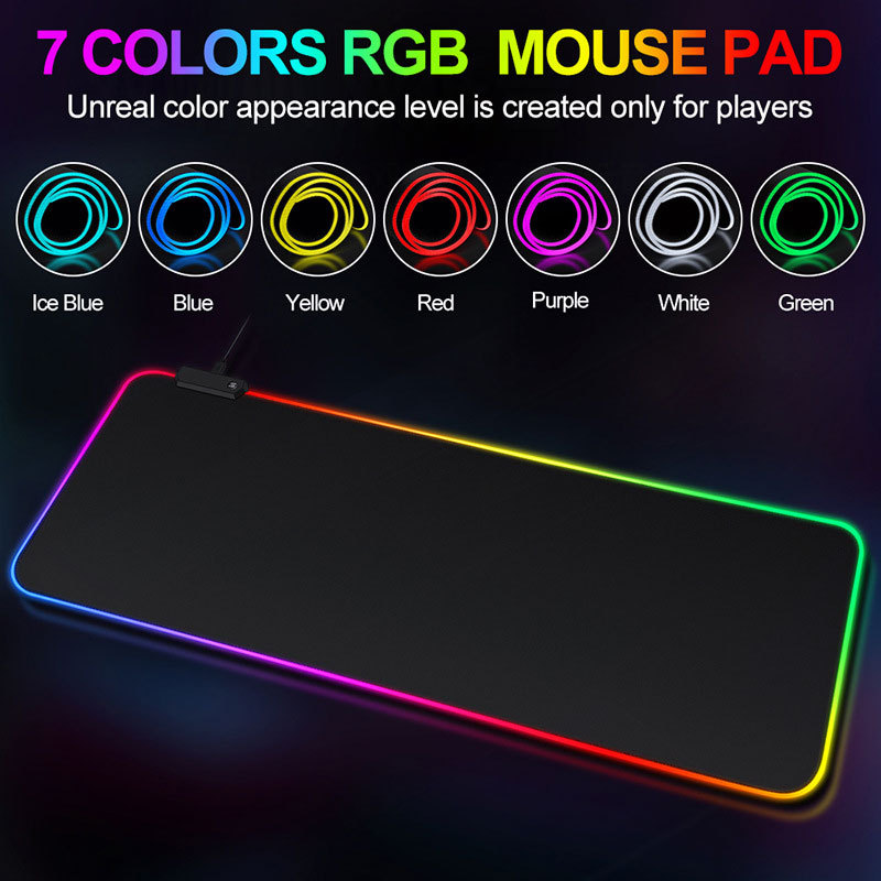 luminous mouse pad plus-sized thickened overlock rgb mouse pad large computer desk pad chicken eating game mat cross-border