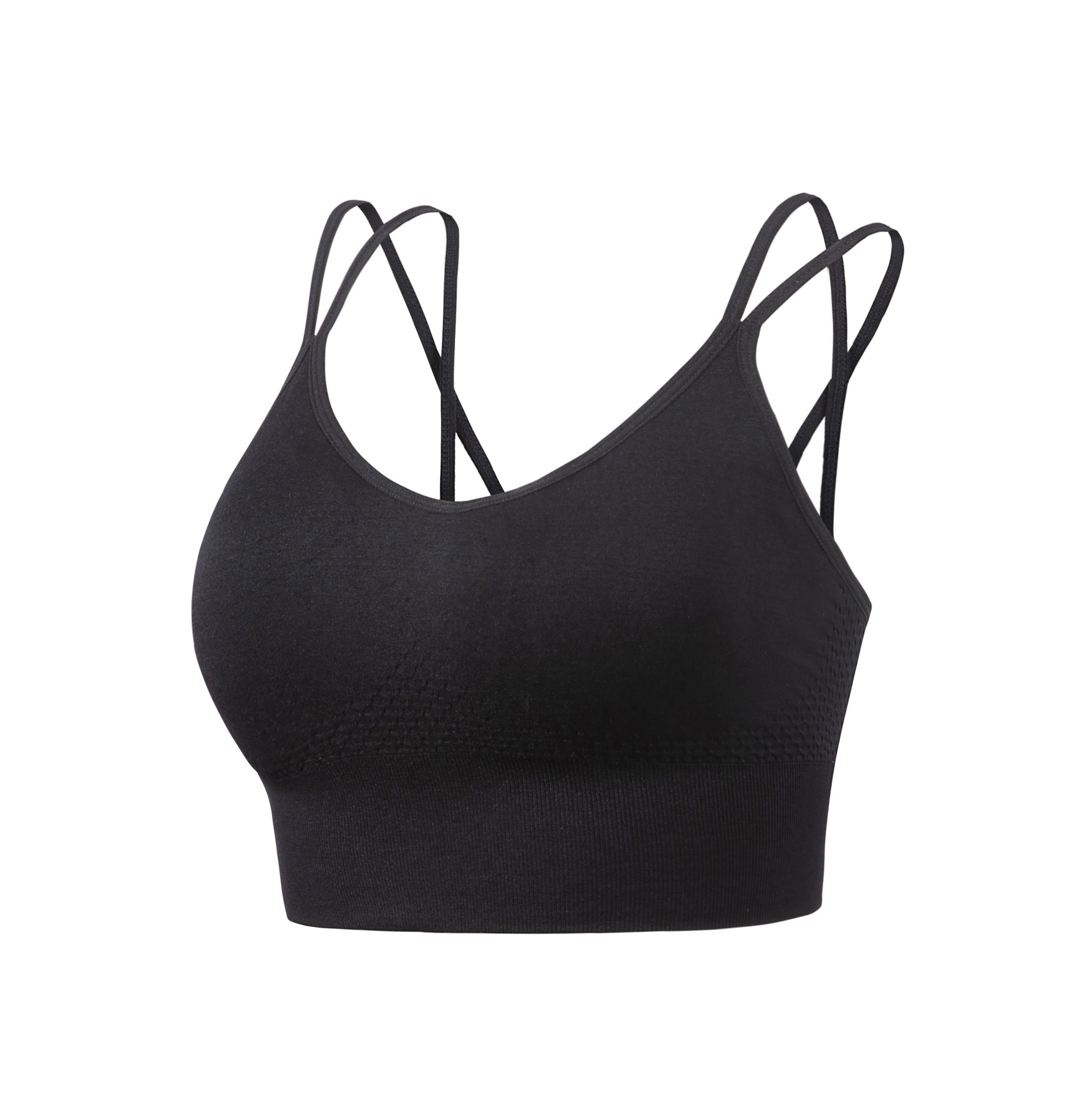 Exclusive for Cross-Border plus Size Solid Color Cross Strap Wireless Yoga Bra plus Size Comfort Breathable Beauty Back Quick-Drying