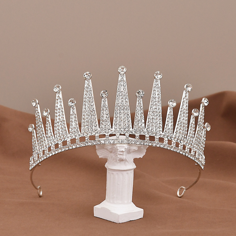 跨境爆款新娘皇冠头饰结婚礼服配饰生日公主水钻王冠发箍工厂批发