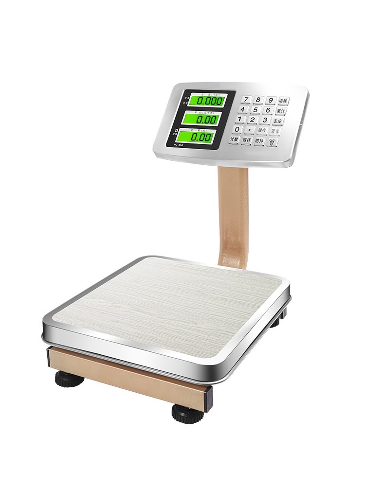 商用电子台秤60kg家用小型秤100公斤水果电子称150kg折叠计价磅秤
