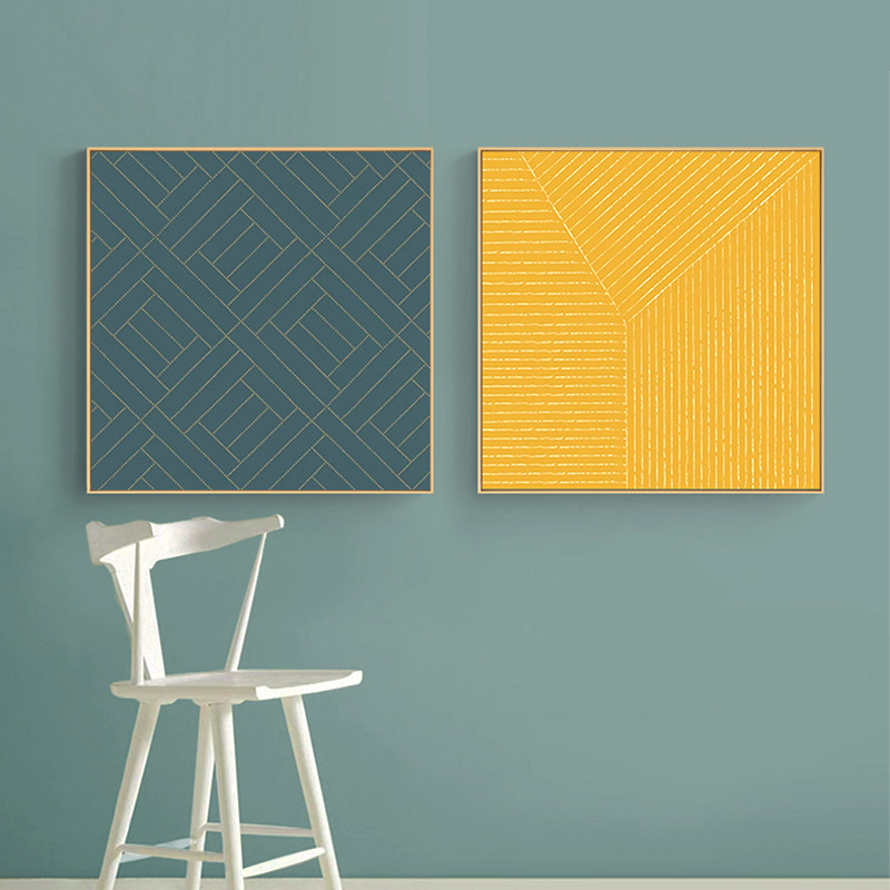 现代简约客厅沙发背景墙装饰画极简艺术卧室床头挂画纯色条纹壁画