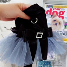 宠物猫咪比熊博美泰迪狗狗衣服秋冬装秋装公主连身裙黑色礼服裙