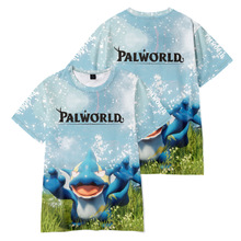 2024新品跨境Palworld幻兽帕鲁3D数码印花成人儿童夏季短袖T恤