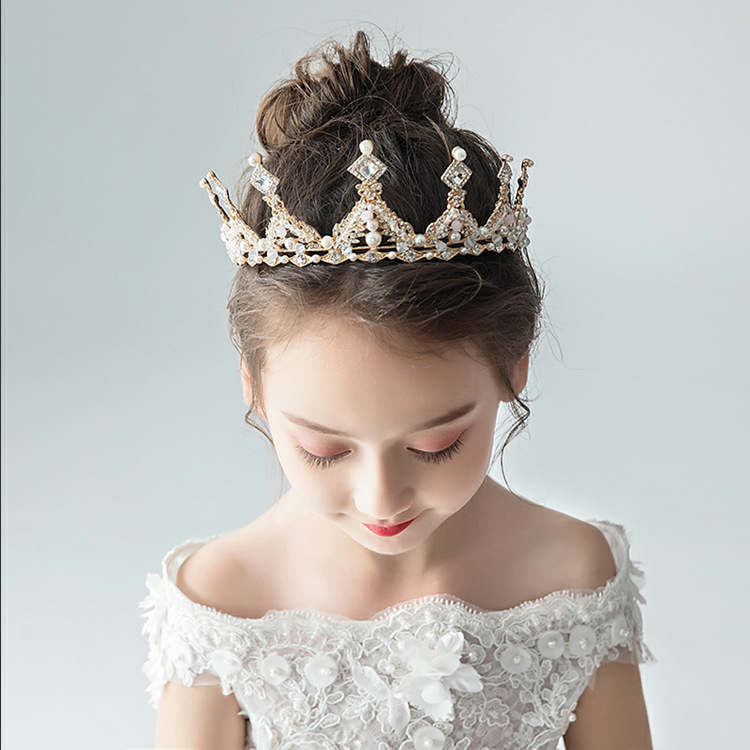 Crown Hair Clasp Headdress Children Princess Girl Diamond Korean Crown Crystal Children Hair Accessories