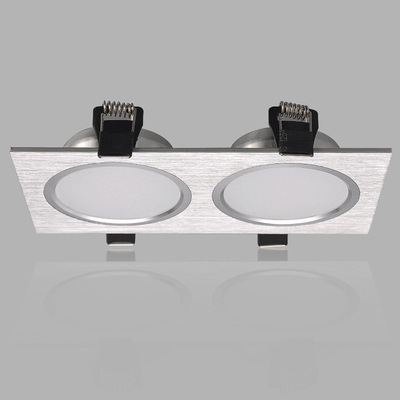 双头筒灯led格栅灯长方形射灯过道客厅嵌入式天花豆胆斗胆灯