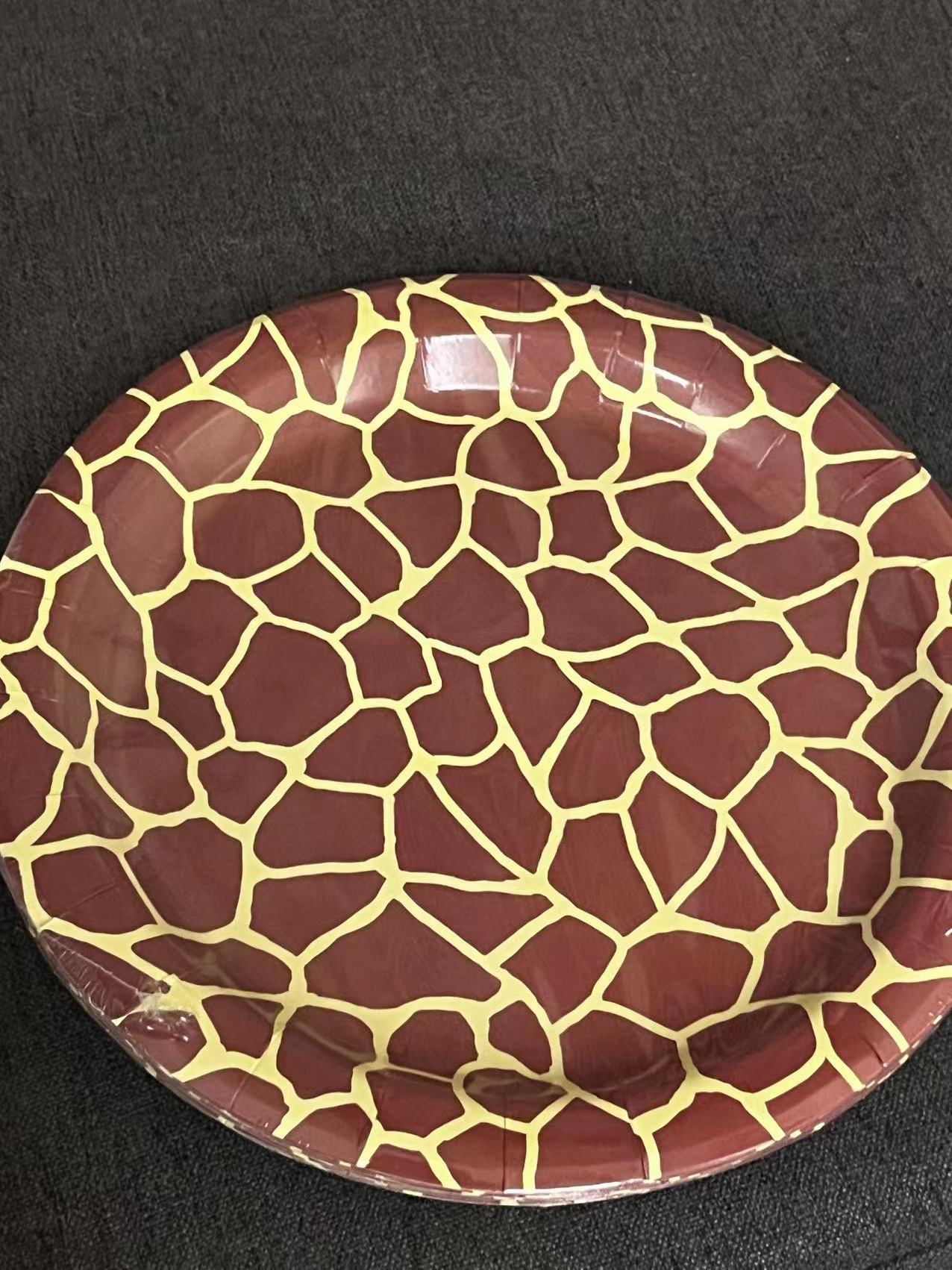 Disposable Paper Plate Leopard Print Party Decoration Tableware Jungle Animal Printing Party Supplies Paper Plate