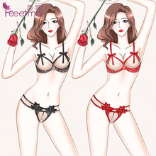 霏慕情趣内衣诱惑开裆免脱内裤性感三点式比基尼套装 7121   7153