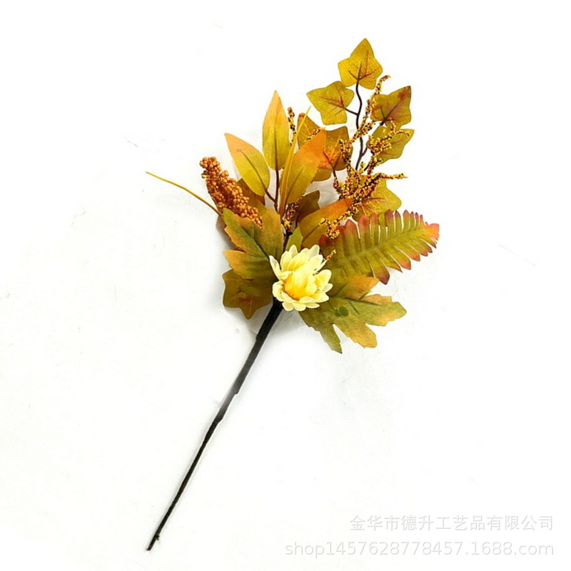 Amazon Hot Selling Autumn Thanksgiving Decorations Artificial Flower Bouquet Harvest Festival Home Wall Decoration Twig Cutting Wholesale