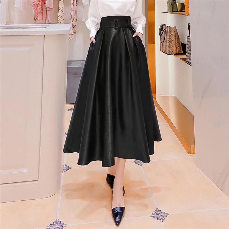 商场高货轻奢缎面半裙赫本风超大裙摆a字伞裙不退货 尺码偏小