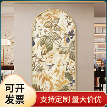 花鸟祥和图宋代美学装饰画法式拱形玄关走廊过道挂画竖版客厅壁画