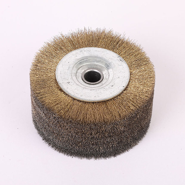 平行钢丝刷金属除锈钢丝轮100型平行打磨轮木雕抛光轮清洁除漆刷