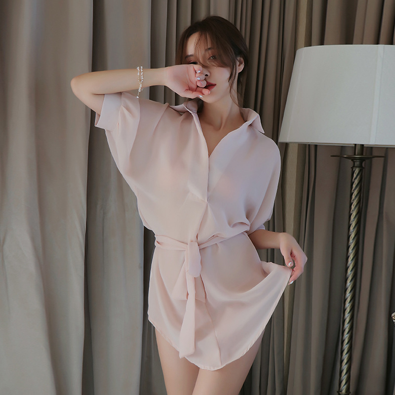 情趣内衣 女士性感 外贸透明诱惑衬衫爆款激情男友衬衫代发1295