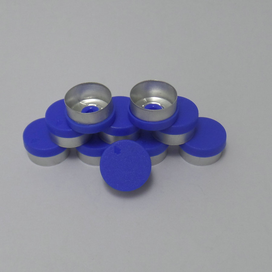 现货供应西林瓶铝塑组合盖 13#蓝色定位全撕开盖 玻尿酸瓶盖