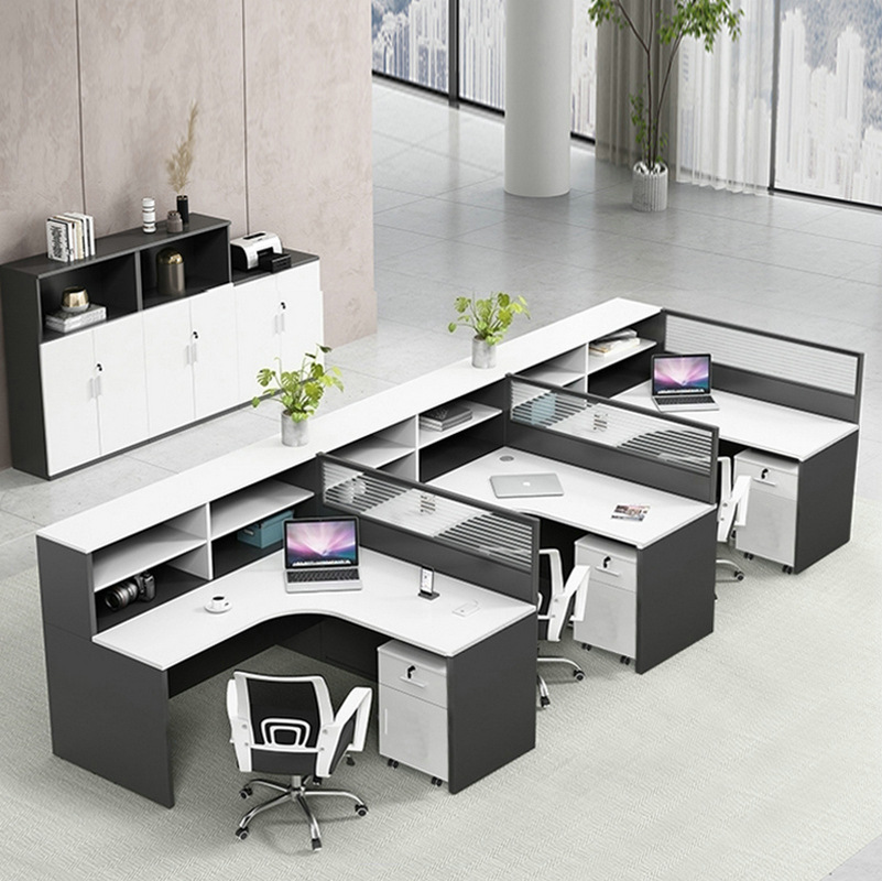 办公室职员办公桌椅组合屏风工作位简约现代2/4/6人工位隔断卡座