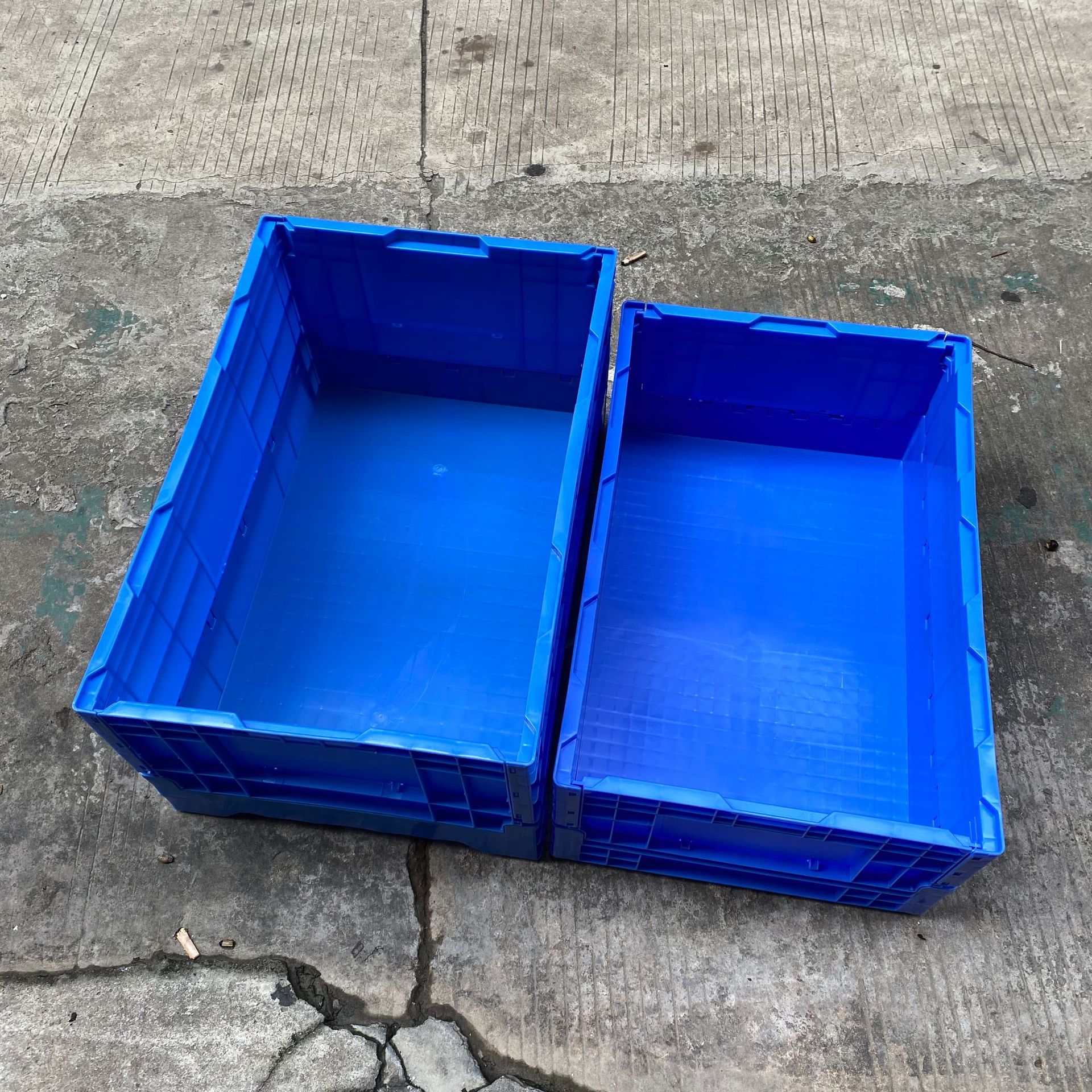 s806a塑胶折叠箱650*435*260蓝色注塑胶箱 可拆卸塑料收纳 周转箱