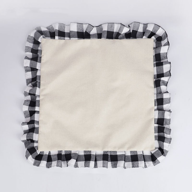 Heat Transfer Printing Classic Plaid Pillow Blank Sofa Cushion Christmas Linen Pillowcase without Pillow Core Creative DIY