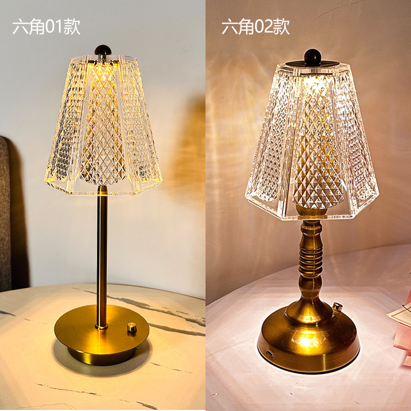 Metal Table Lamp Exclusive for Cross-Border Led Eye-Protection Lamp Hotel Bar Restaurant Desk Lamp Bedside USB Rechargeable Home Table Lamp