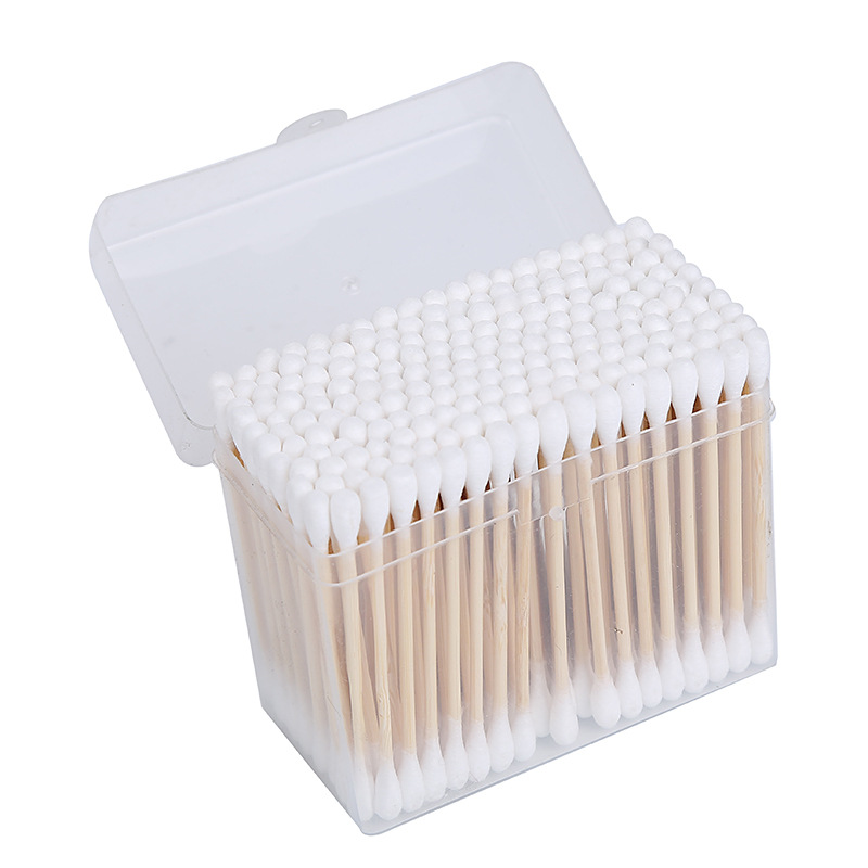 Large Capacity New Boxed Double-Headed Wooden Stick Cotton Swab Makeup Remover Cotton Rod Multi-Functional Cosmetic Cotton Swab Factory Wholesale