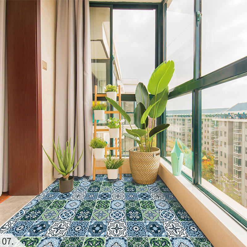 厨房地板贴阳台地贴瓷砖贴纸卫生间地面装饰花砖自贴壁纸自粘防水