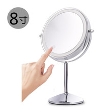 8英寸化妆镜带灯led台式双面补光桌面美容镜子高清放大欧式镜子