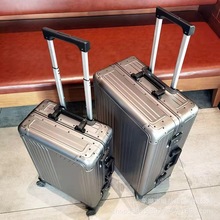 全铝镁合金行李箱女拉杆箱旅行箱男密码箱登机箱子20寸24寸金属箱
