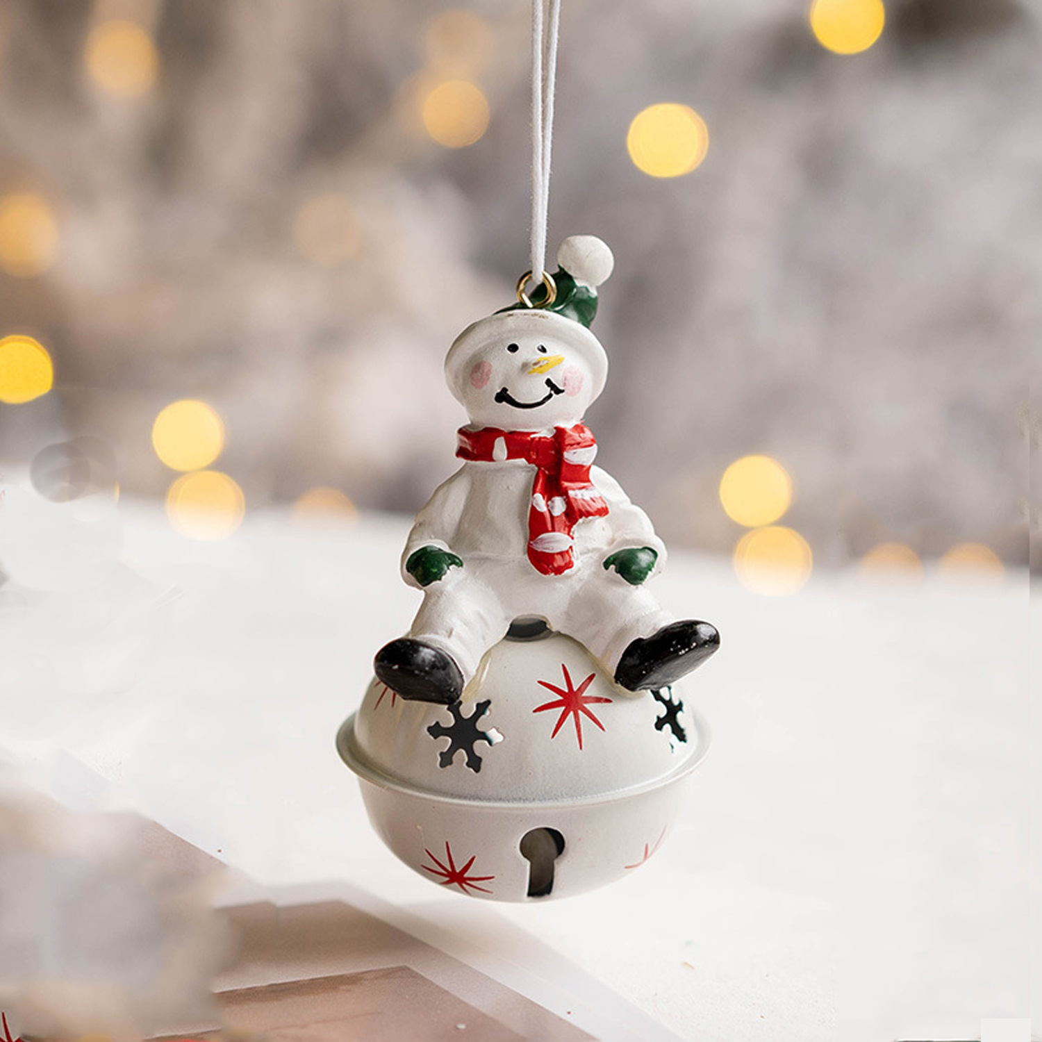 新品铁艺圣诞铃铛老人雪人麋鹿铃铛挂件圣诞树装饰圣诞装饰品批发