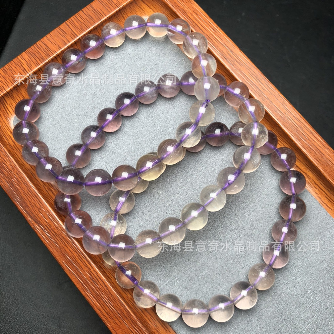 9mm热销天然拉丝紫萤石手链diy送朋友生日礼物-阿里巴巴