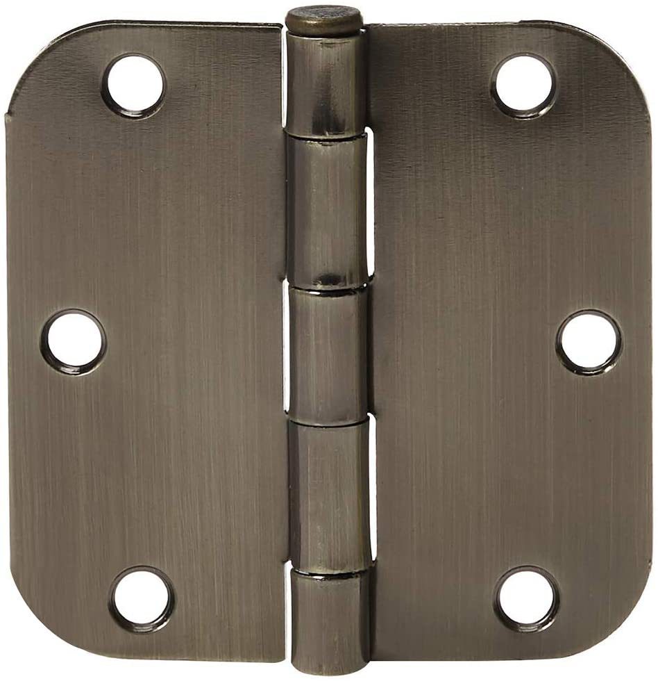 美式圆角3.5英寸x 3.5英寸门铰链,18件装,青铜色