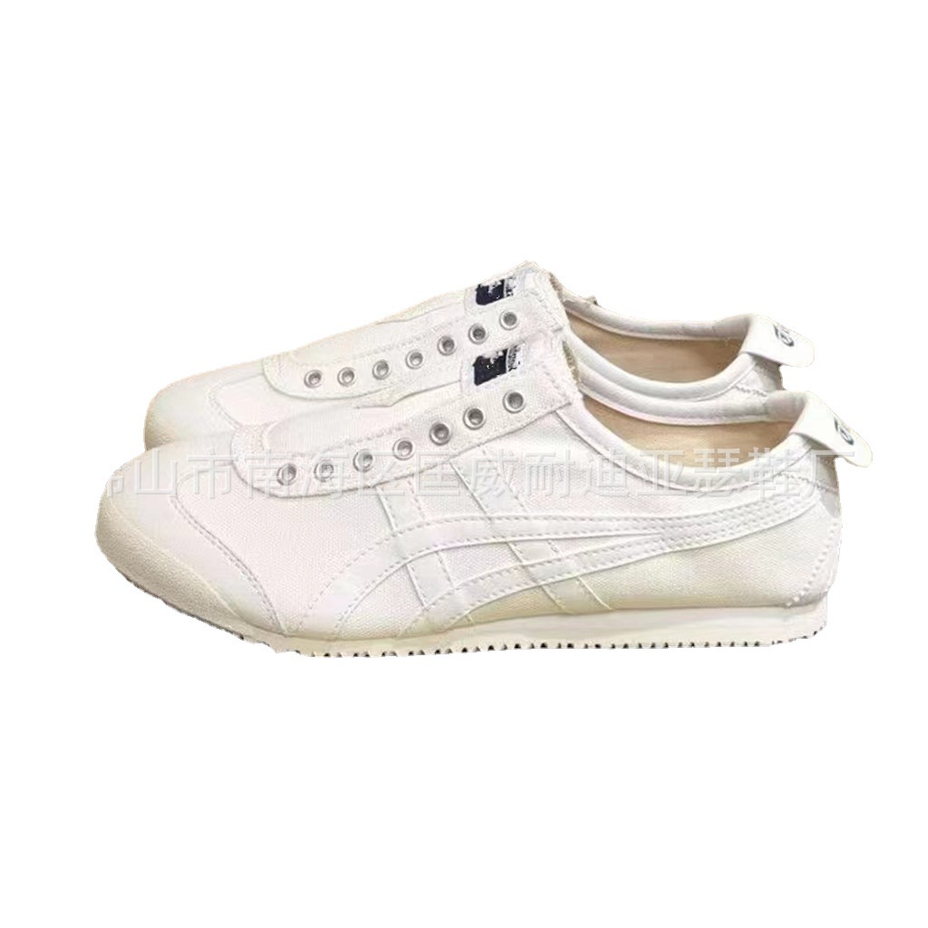 Shoes Made in Putian Onitsuka Tiger Low-Top Breathable Cortez White and Blue Slip-on Lazy Canvas Shoes Casual Men's and Women's Sneakers