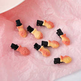 迷你小鱼发夹女可爱稠鱼烧小卡子学生发饰刘海边夹小夹子卡通头饰