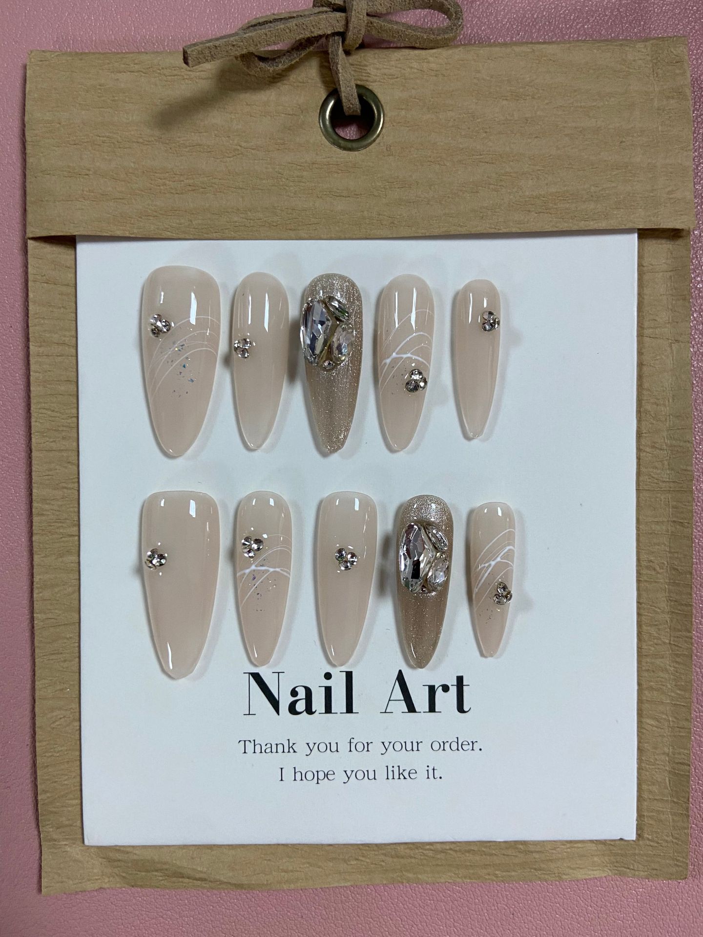 [Real Shot] Internet Celebrity Handmade Wear Nail Tip Nail Long Almond Nail Nail Simple Temperament Nail Tip Wholesale