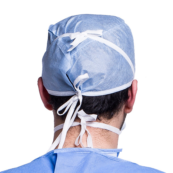一次性无纺布绑带帽手术飘带医生帽透气美容绿色一次性帽子