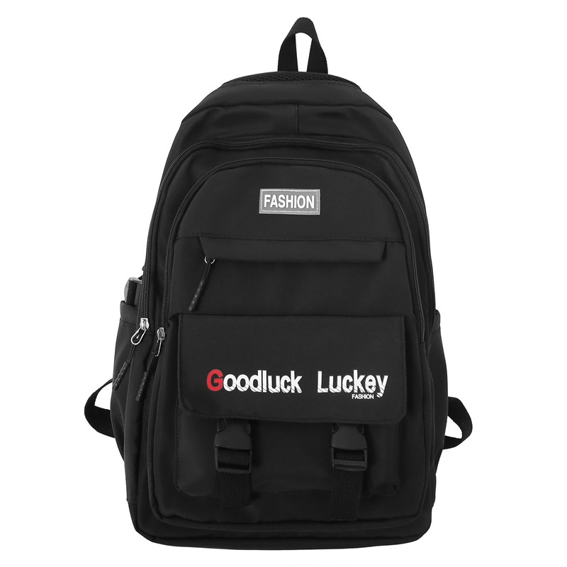 INS Schoolbag Female Junior High School Student Campus All-Match Large-Capacity Backpack Solid Color High School Student Male Computer Backpack Fashion