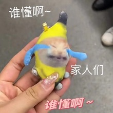 香蕉猫有声happy猫哭泣猫毛绒可爱搞笑创意玩偶包挂件猫咪钥匙扣