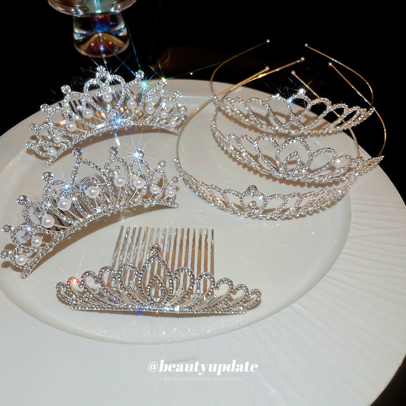 pearl diamond love crown tuinga headband exquisite fashion high sense headband bride elegant headdress female wholesale
