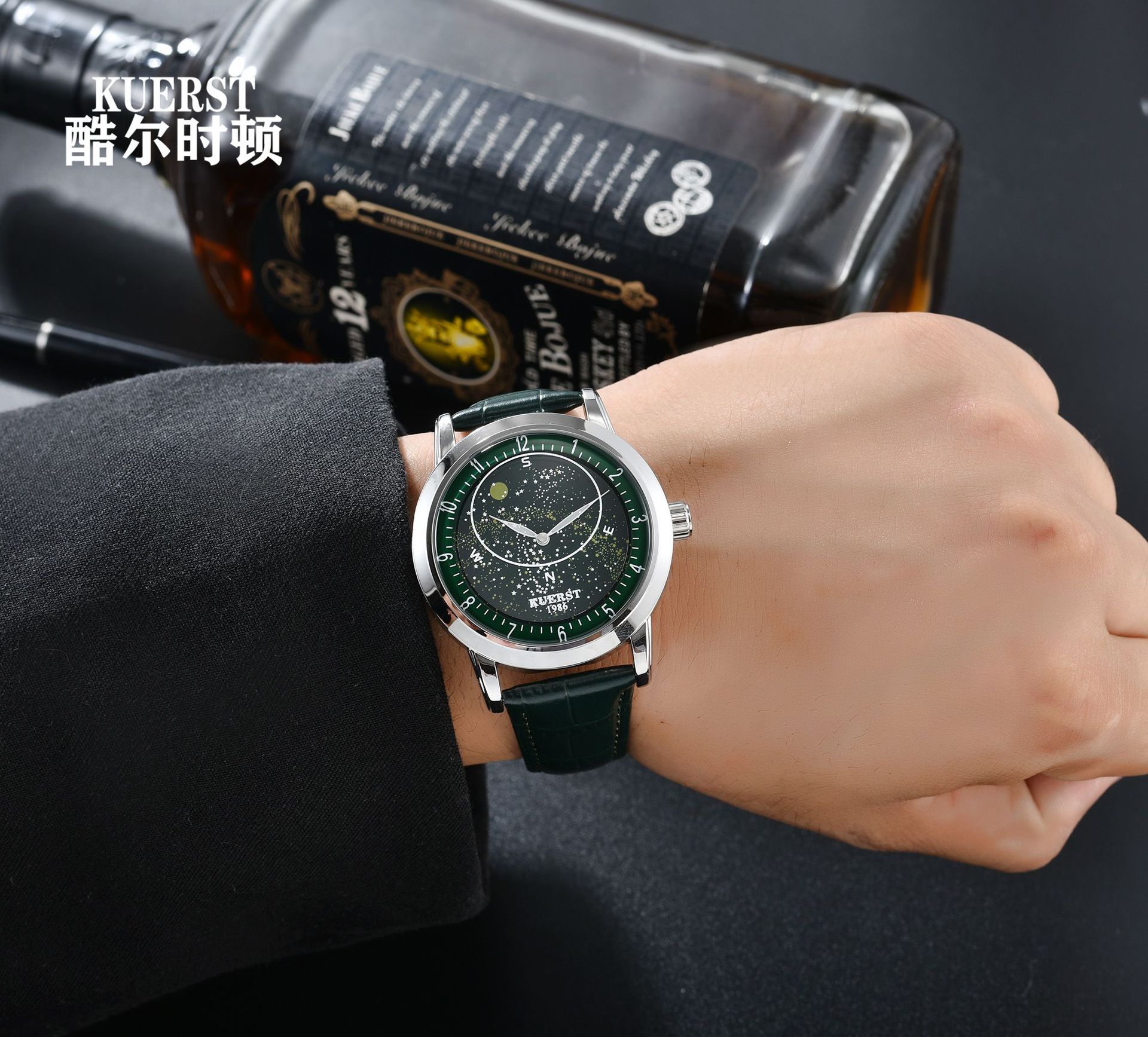 瑞士注册品牌kuerst酷尔时顿网红星空绿自动机械手表男 防水 代发