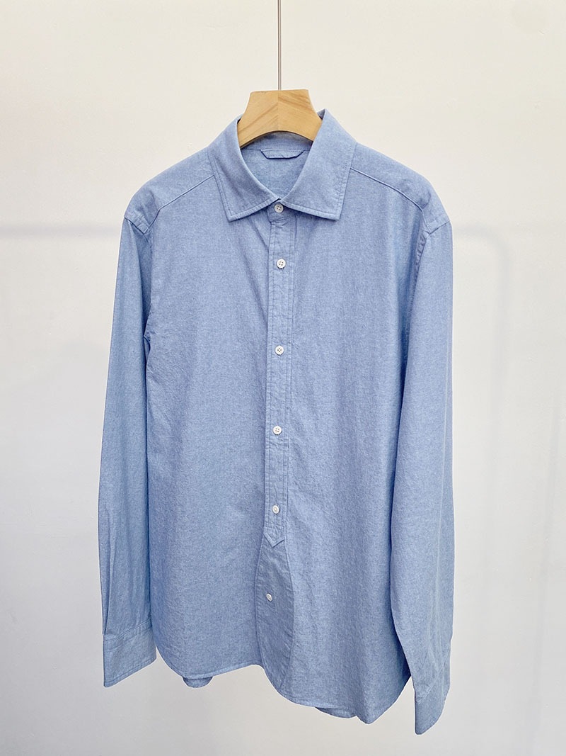 简约浅蓝色宽松牛津纺衬衫男女都可以-阿里巴巴